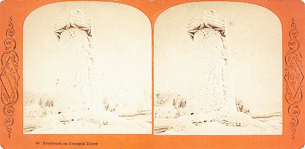#005 close-up of terrapin point tower, covered in snow